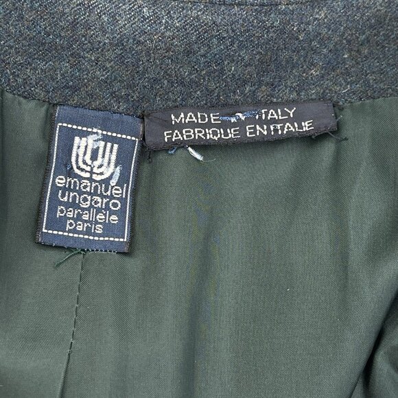 Emanuel Ungaro Parallele Forest Green Riding Jacket Made In Italy, Luxe S/M - Picture 4 of 6
